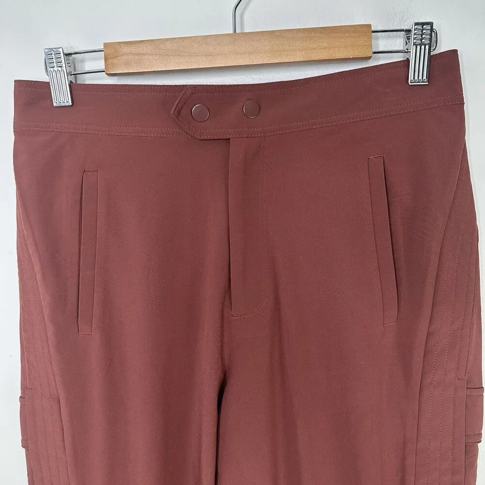 Athleta Pants Women Sz 4 Uptown Ankle Cognac Brown Lightweight Athleisure Modern - Picture 5 of 7